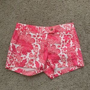J CREW PINK FLORAL CHINO SHORT 3” INSEAM SIZE 0